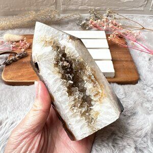 Gorgeous Agate with Druzy Polished Point/Tower from Brazil